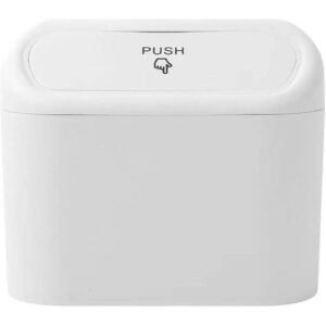 Car Trash Can,Car Trash Can Hanging Auto Garbage Cans Portable Leak Proof Vehicle Trash Bin with Push Lid for Car Office Home (White) with 15 trash bag.