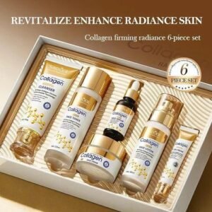 Collagen Skin Care Set, 6Pcs Face Care Sets for Older Women, Firming Skin, Shrink Pores, Smooth Wrinkles, Hydrating Skin Care Set Include Serum Face Cream Eye Cream Toner Cleanser Facial Mask