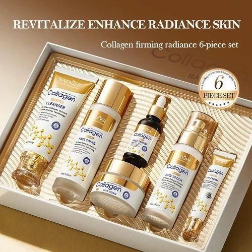 Collagen Skin Care Set, 6Pcs Face Care Sets for Older Women, Firming Skin, Shrink Pores, Smooth Wrinkles, Hydrating Skin Care Set Include Serum Face Cream Eye Cream Toner Cleanser Facial Mask