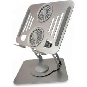 Cooling Stand with Dual Turbo Fans for 12-15.6 inch Laptops, Adjustable Height & 360° Rotating, Aluminum Notebook Riser (Copy)