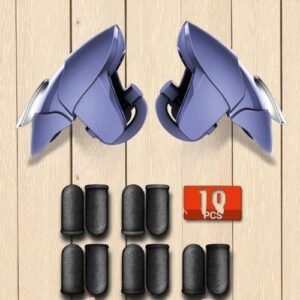 CODM/PUBG/FREE FIRE/DELTA FORCE MOBILE PHONE GAME TRIGGER FIRE AIM BUTTON SHOOTER L1R1 CONTROLLER + 10 PIECES Anti-sweat Mobile Game Controller Finger Sleeve Gaming Cot Gloves Mobile Gaming Thumb Sleeve Sets, Wasp Feelers