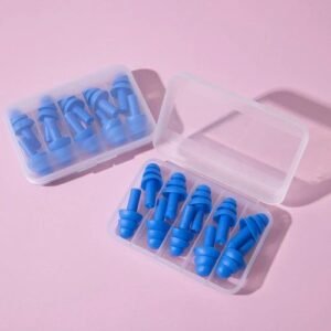 Reusable Silicone Ear Plugs, 10 pieces Noise Reduction soft Earplugs Sound Canceling Ear Plugs for Sleeping Swimming Shooting Hunting Traveling Concerts Musicians with One Carrying Case